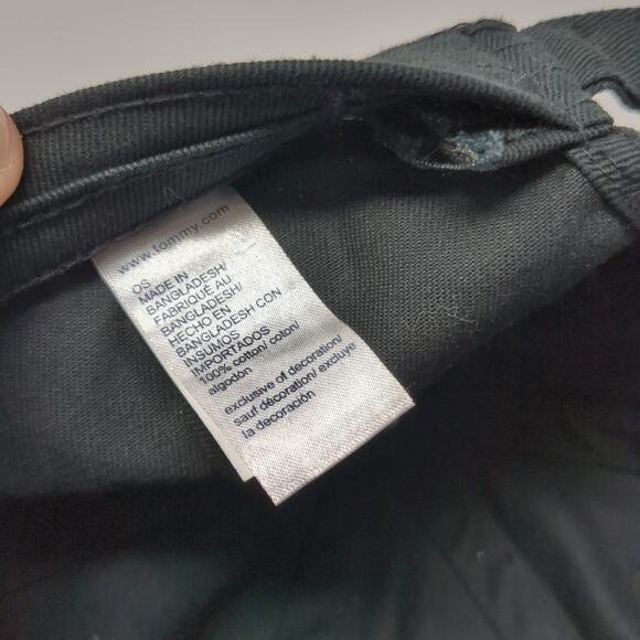 Tommy Hilfiger Slideback Baseball Cap Black One Size Adjustable Embroidered - Picture 10 of 10